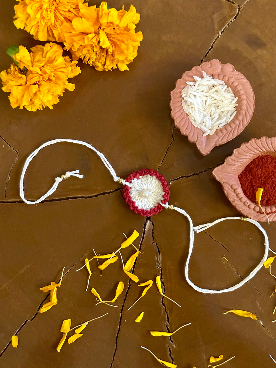 Pearl Crochet Rakhi